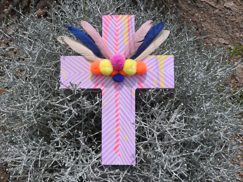 Medium Decorative Timber Hand Made Cross