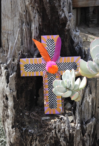 Medium Decorative Timber Hand Made Cross