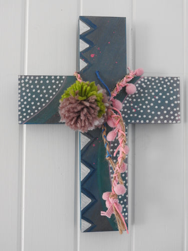 Medium Decorative Timber Hand Made Cross